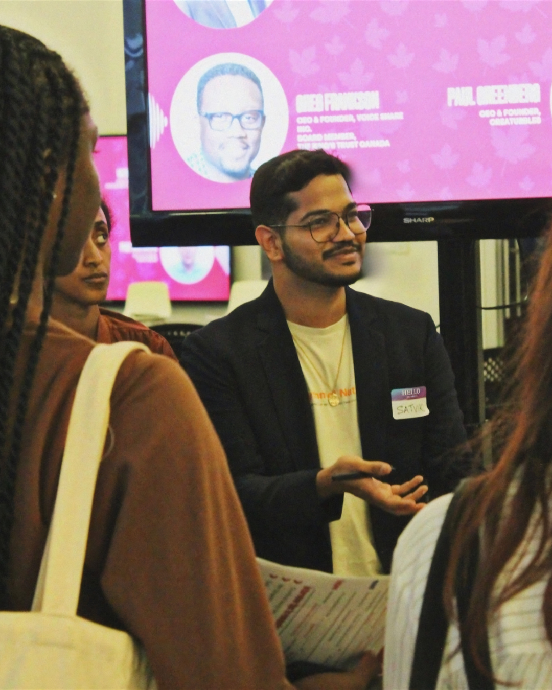 Satvik speaking at a startup event