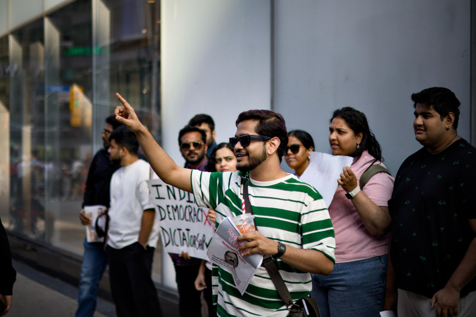 Satvik at a protest in Toronto