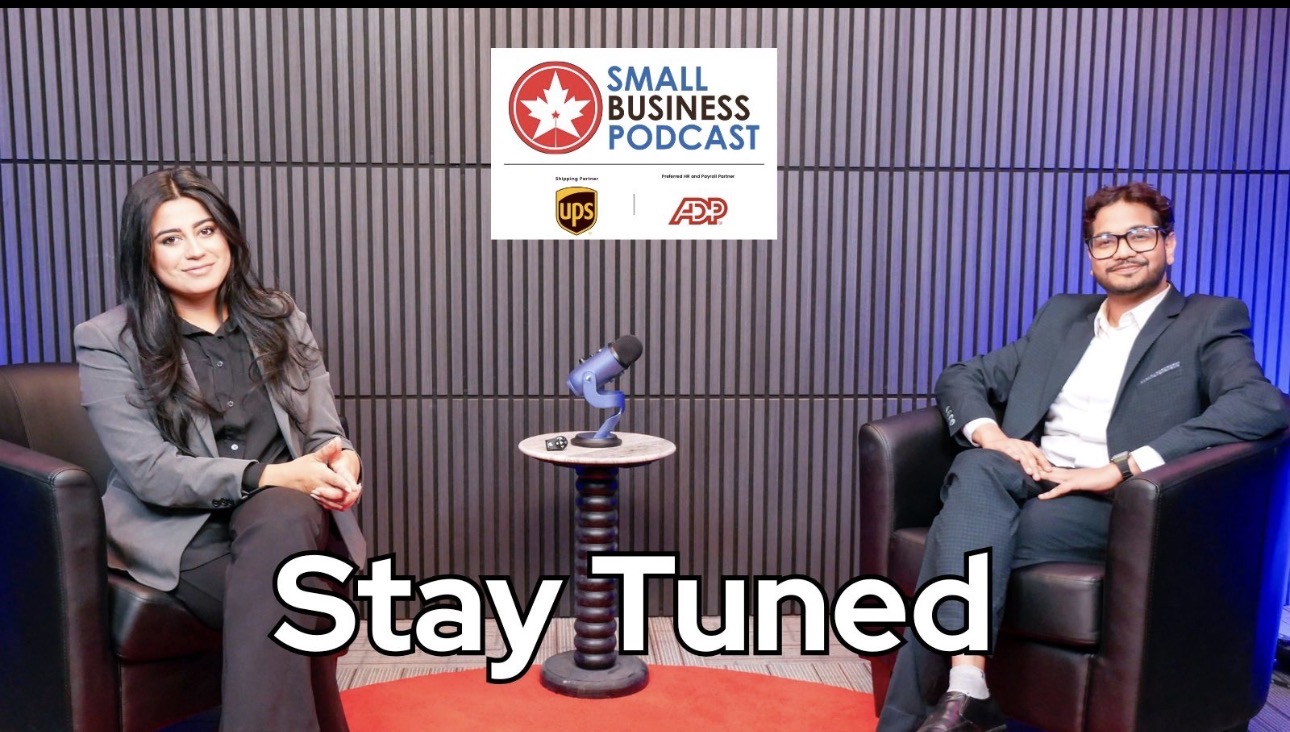 Small Business Podcast recording at a studio
