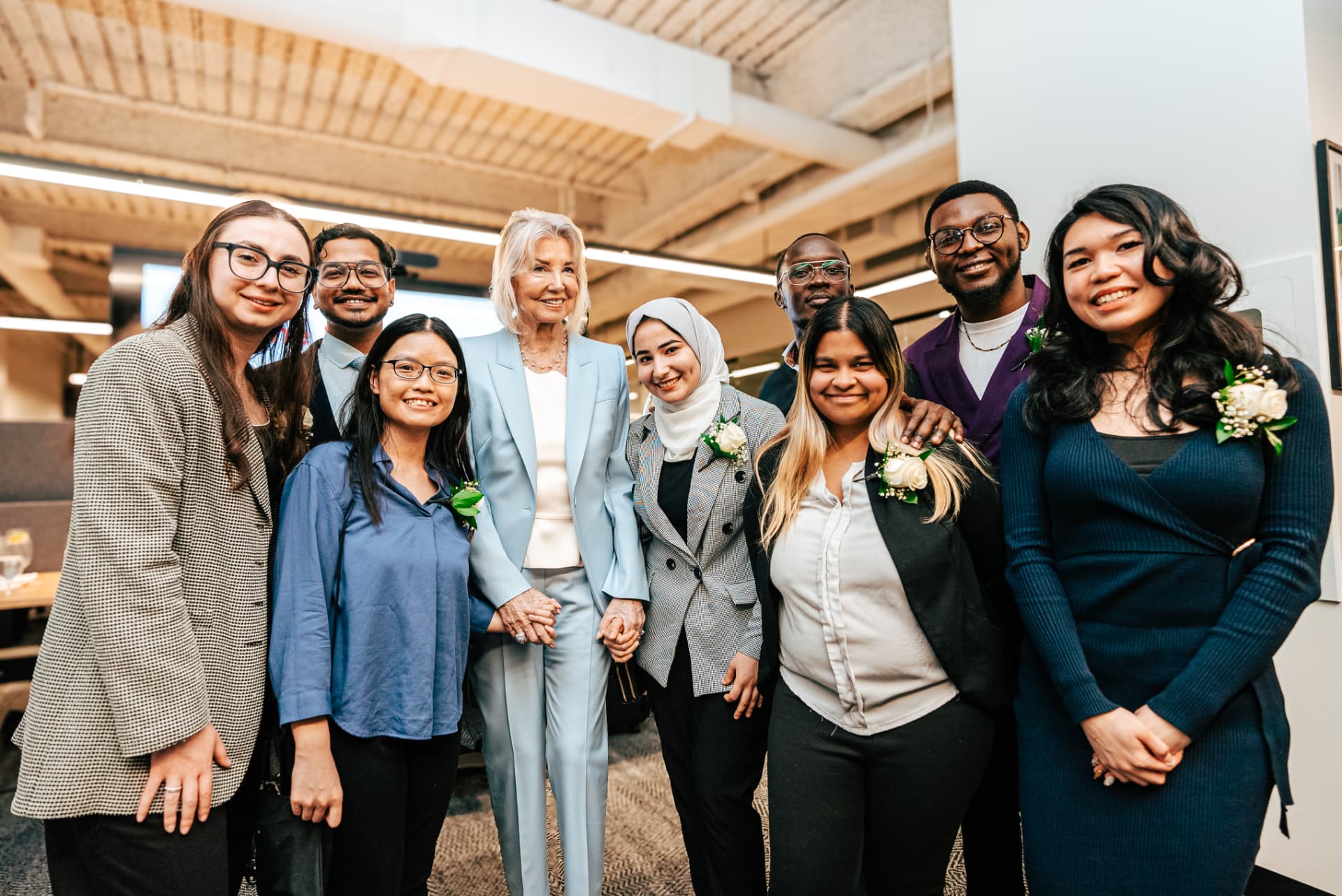 Satvik Sinha with the King's Trust cohort and guests